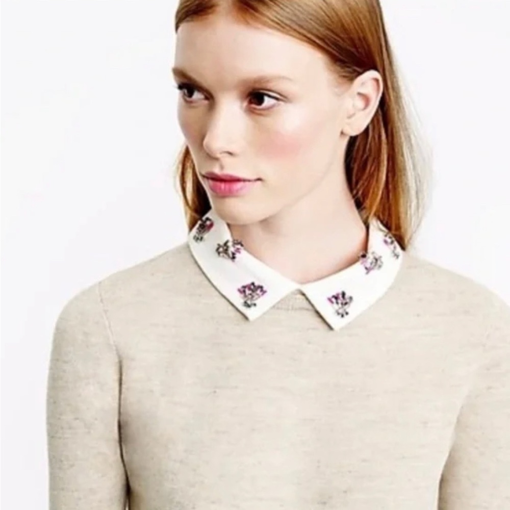 JCrew Convertible Jewel-Collar Sweater